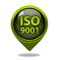 Iso 9001 pointer icon on white background