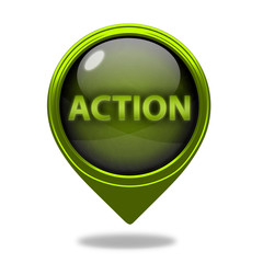 Action pointer icon on white background