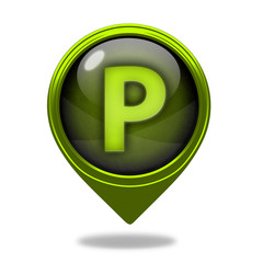 Parking pointer icon on white background