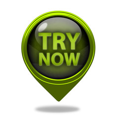 Try now pointer icon on white background