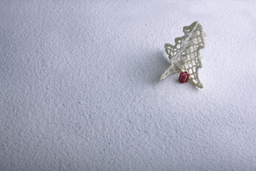 Christmas, Christmas tree, snow, decoration on snow