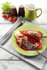 Stuffed pepper with meat and vegetables