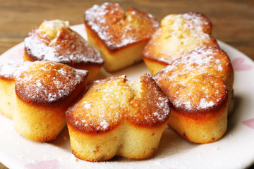 Homemade cupcakes on table, close-up