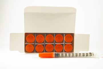 Medical syringe and vials background