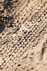 trace of the tire tread