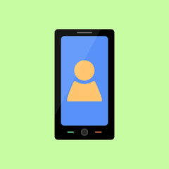 Flat style smart phone with person icon