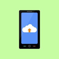 Flat style smart phone with cloud uploading
