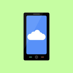 Flat style smart phone with cloud