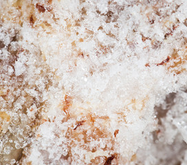 ice on the meat. close-up