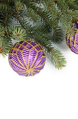 Christmas tree with ball isolated