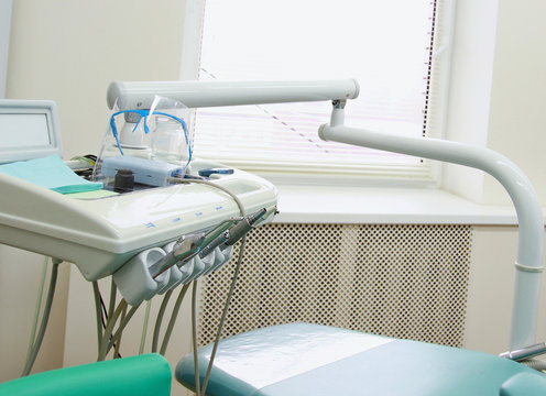 Dental tools on a dentist&amp;#39;s chair