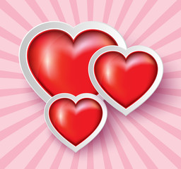 Heart Paper Sticker .vector illustration