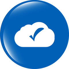 speech bubbles cloud with check mark web icon