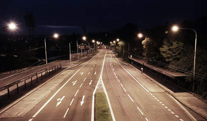 A night highway in the big city.