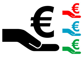 Pictograma crowdfunding euro con varios colores
