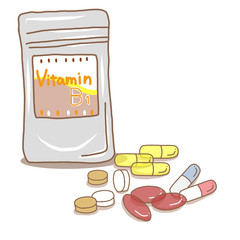 ビタミンB1サプリメントと錠剤