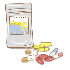 ビタミンB2サプリメントと錠剤