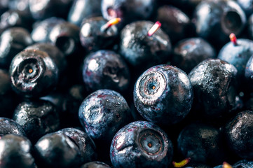 Delicious and healthy blueberries