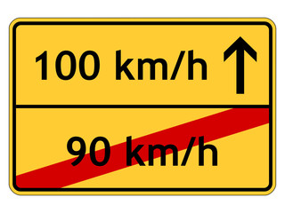Fototapeta premium Tempolimit 100 km/h
