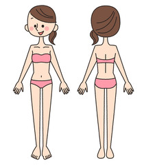 女性　全身　イラスト