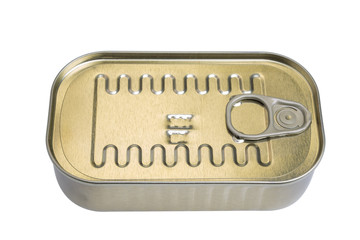 Fish tin. On a white background.