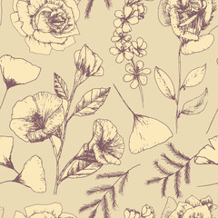 Abstract seamless flower pattern