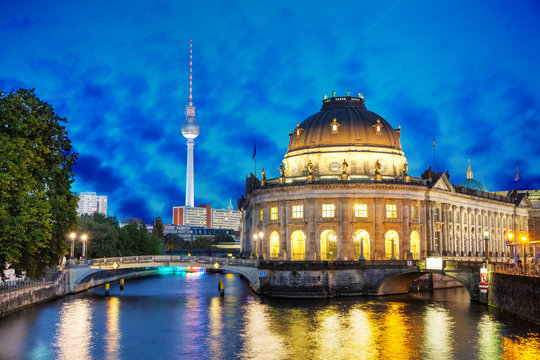 Berlin cityscape in the night