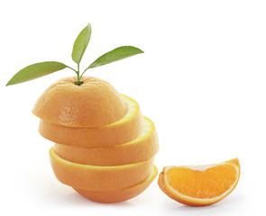 Fototapeta na wymiar orange slice on white background