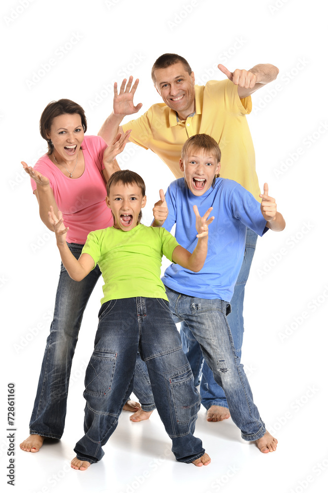 Wall mural Portrait of a cheerful family