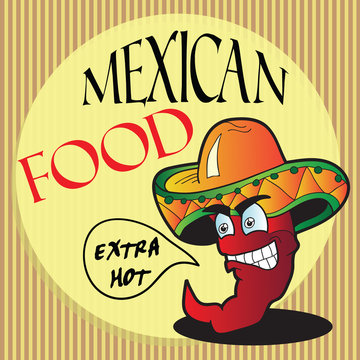 Mexican pepper cartoon character