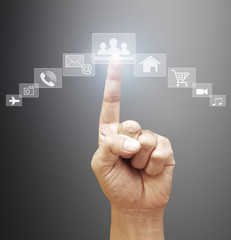 Obraz premium social network structure in hand