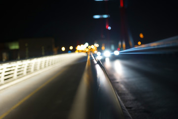 Empty bridge at night