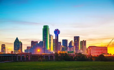 Foto op Aluminium Overzicht van het centrum van Dallas © andreykr