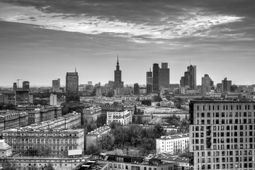 Panele Szklane  Panorama Warszawy.HDR-wysoka dynamika