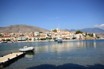 Fototapeta premium galaxidi a coastal town next to the Mediterranean sea in greece 