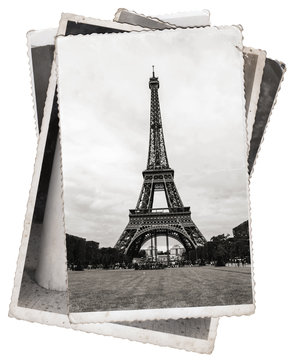 Fototapeta Black and white photos, Vintage photo Eiffel tower in Paris