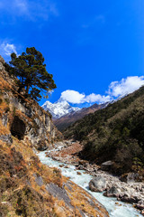 Beautiful alpine scenery in the Himalayas