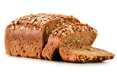 Loaf of bread isolated on white background