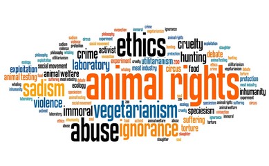 Animal rights. Word cloud illustration.