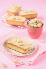 Blondies - White Chocolate Cakes with Macadamia Nuts