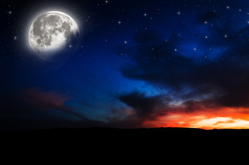 Naklejka na ściany i meble Night background. Elements of this image furnished by NASA.