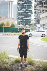 young handsome bearded hipster man