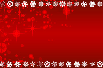 Christmas snowflakes red and white card