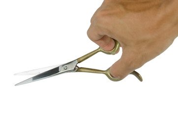 Hand with Barber Scissors