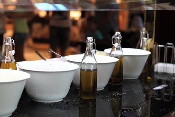 Bottles of olive oil