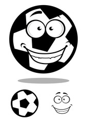 Happy football or soccer ball with a goofy smile