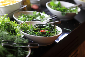 Plates with greens