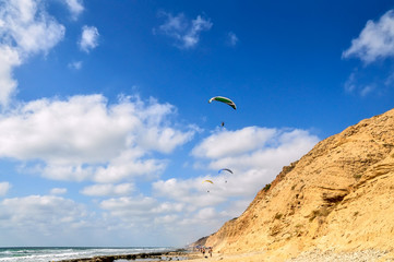 Paragliding over the beach