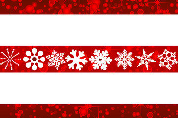 Christmas snowflakes red and white card