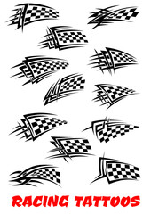 Checkered flags tattoos